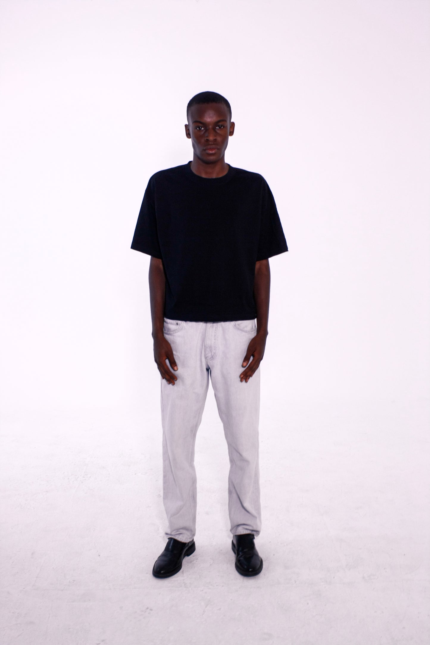 Camiseta Oversize Cropped Back Logo Black