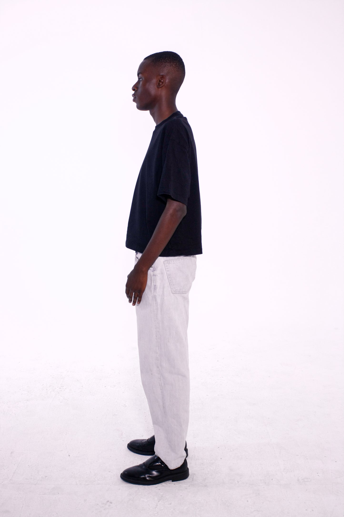Camiseta Oversize Cropped Back Logo Black