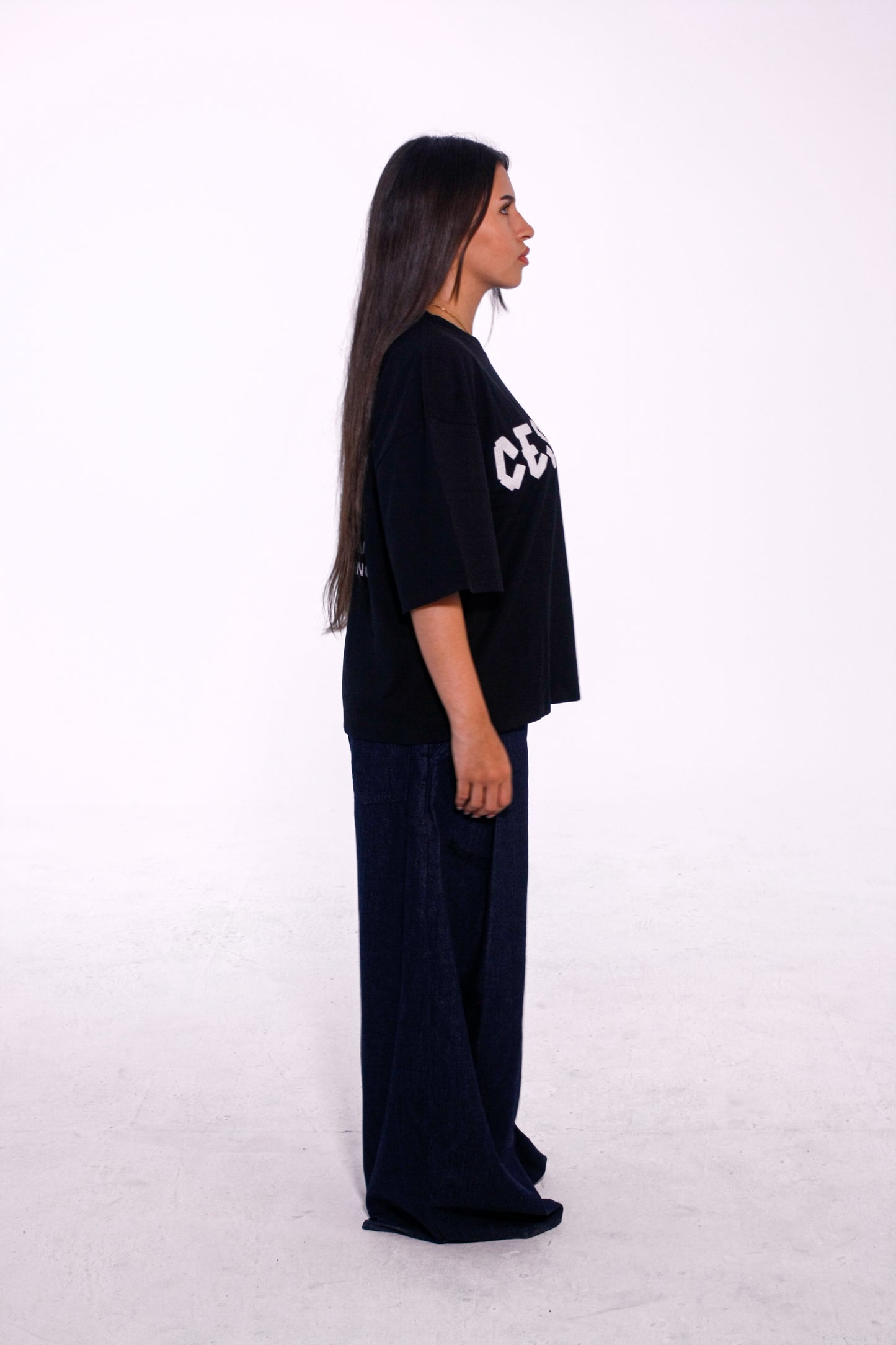 Camiseta Oversize Cropped SYS.FS05 Black