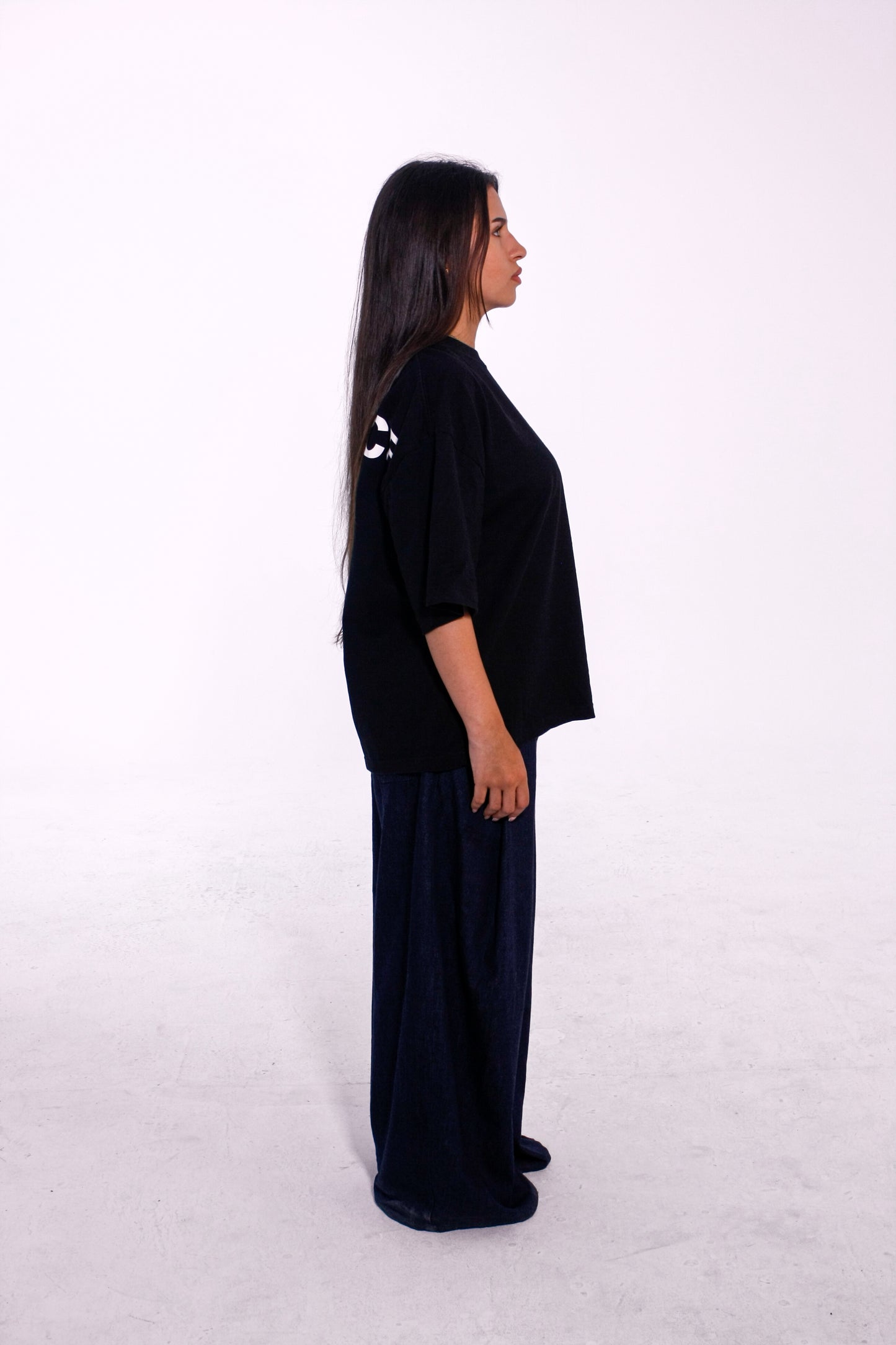 Camiseta Oversize Cropped Parachute Black