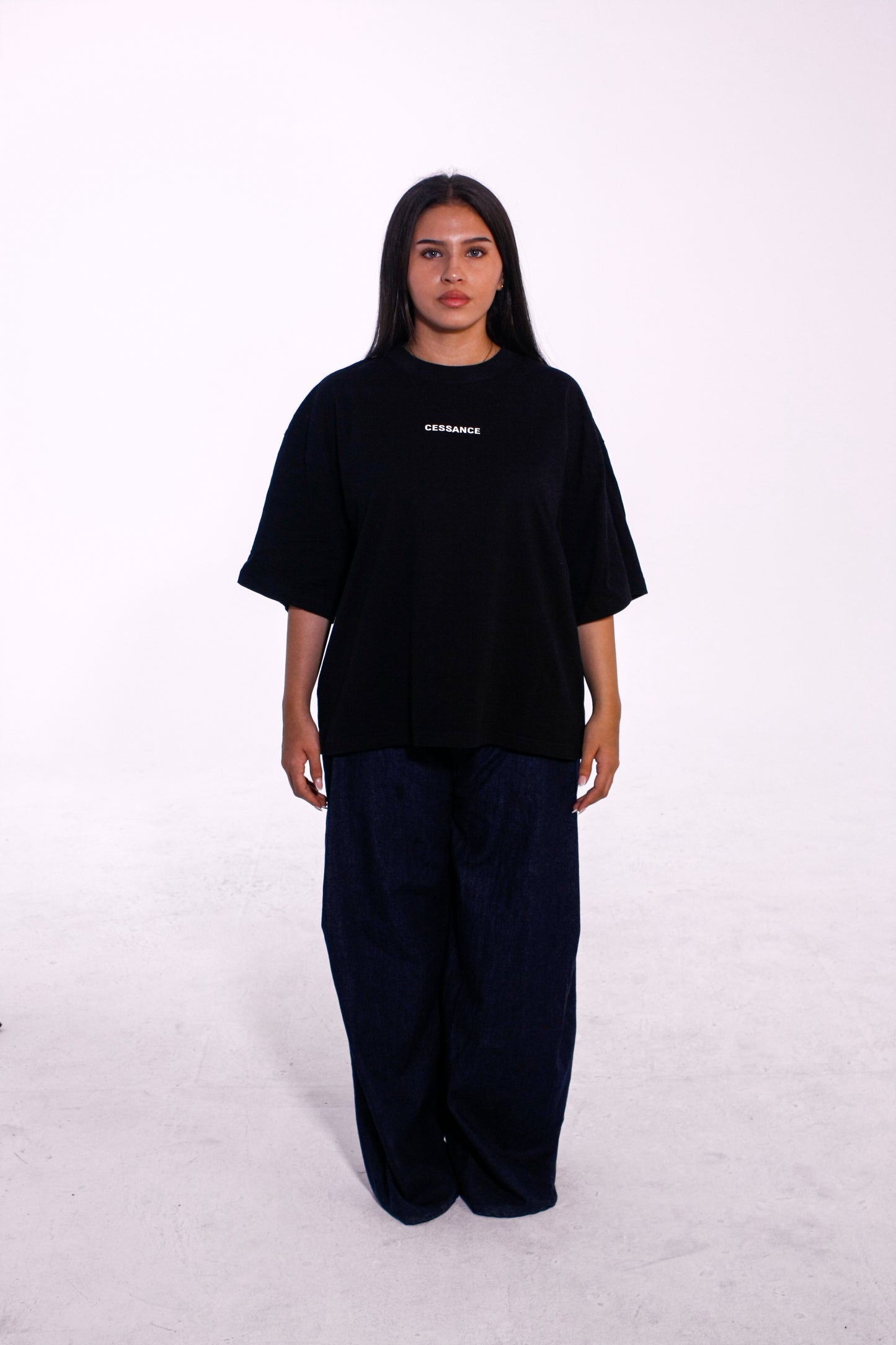 Camiseta Oversize Cropped Parachute Black