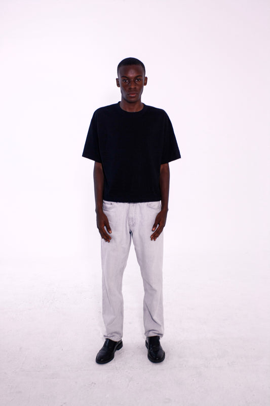 Camiseta Oversize Cropped Back Logo Black