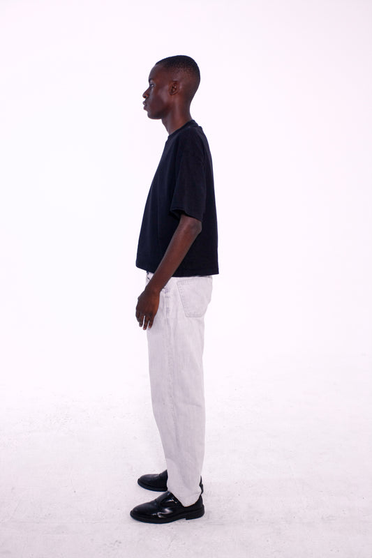 Camiseta Oversize Cropped Back Logo Black